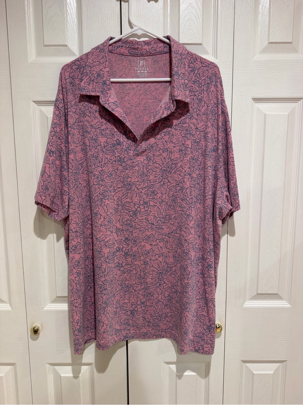 George Men's Rose Pink Floral-Print Polo